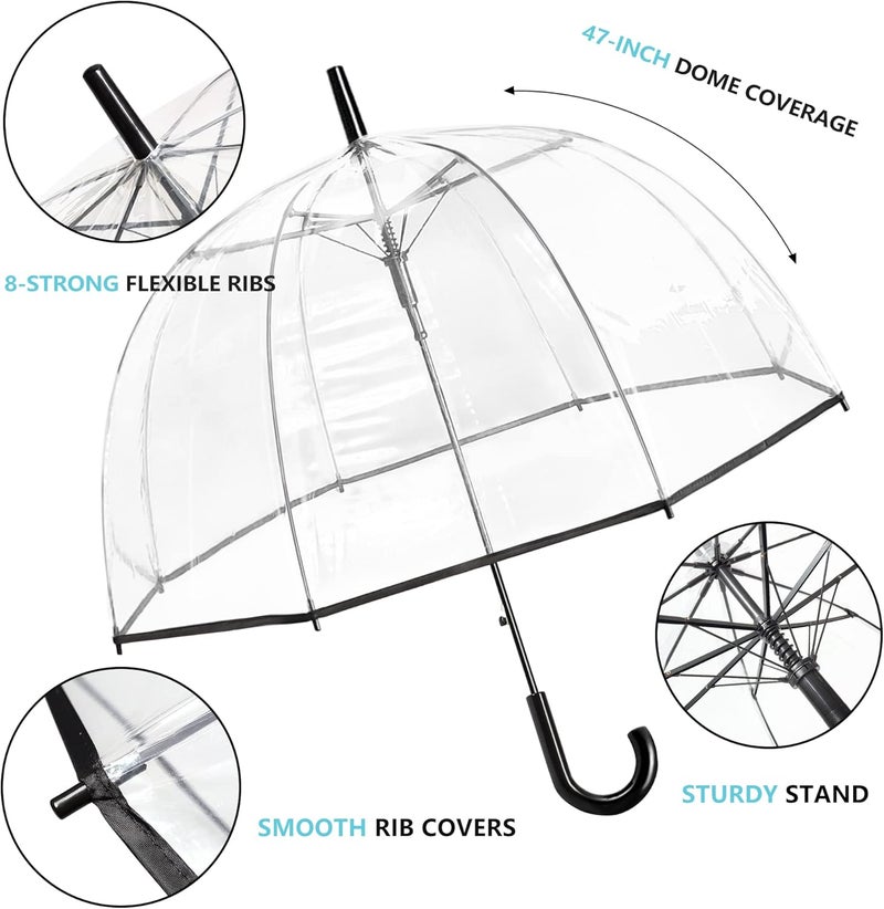 RONIARE Clear Bubble Umbrellas for Rain Large Windproof Dome Umbrella for Weddings,Prom, Graduation and Outdoor Events for Men and Women - Image 4